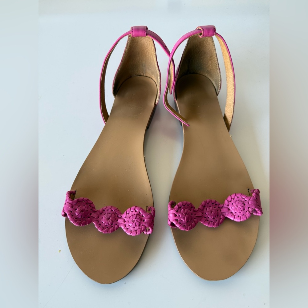 Jack Rogers Fuchsia Leather Sandals